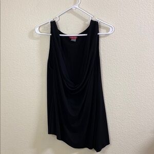 Libian Black Draped Tank Top